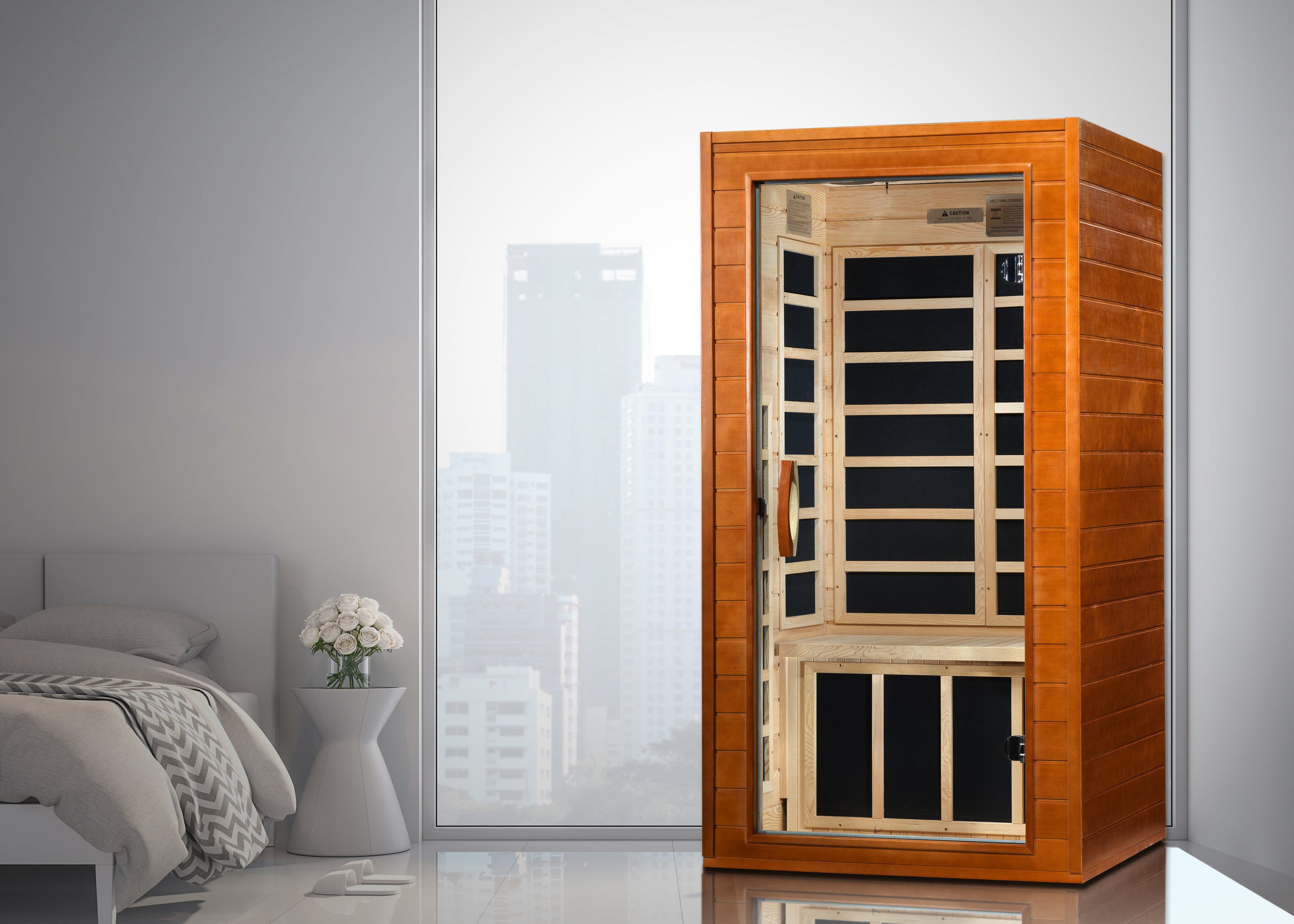 Dynamic Avila 1-2-person Low EMF (Between 5-10 MG) FAR Infrared Sauna (Canadian Hemlock)