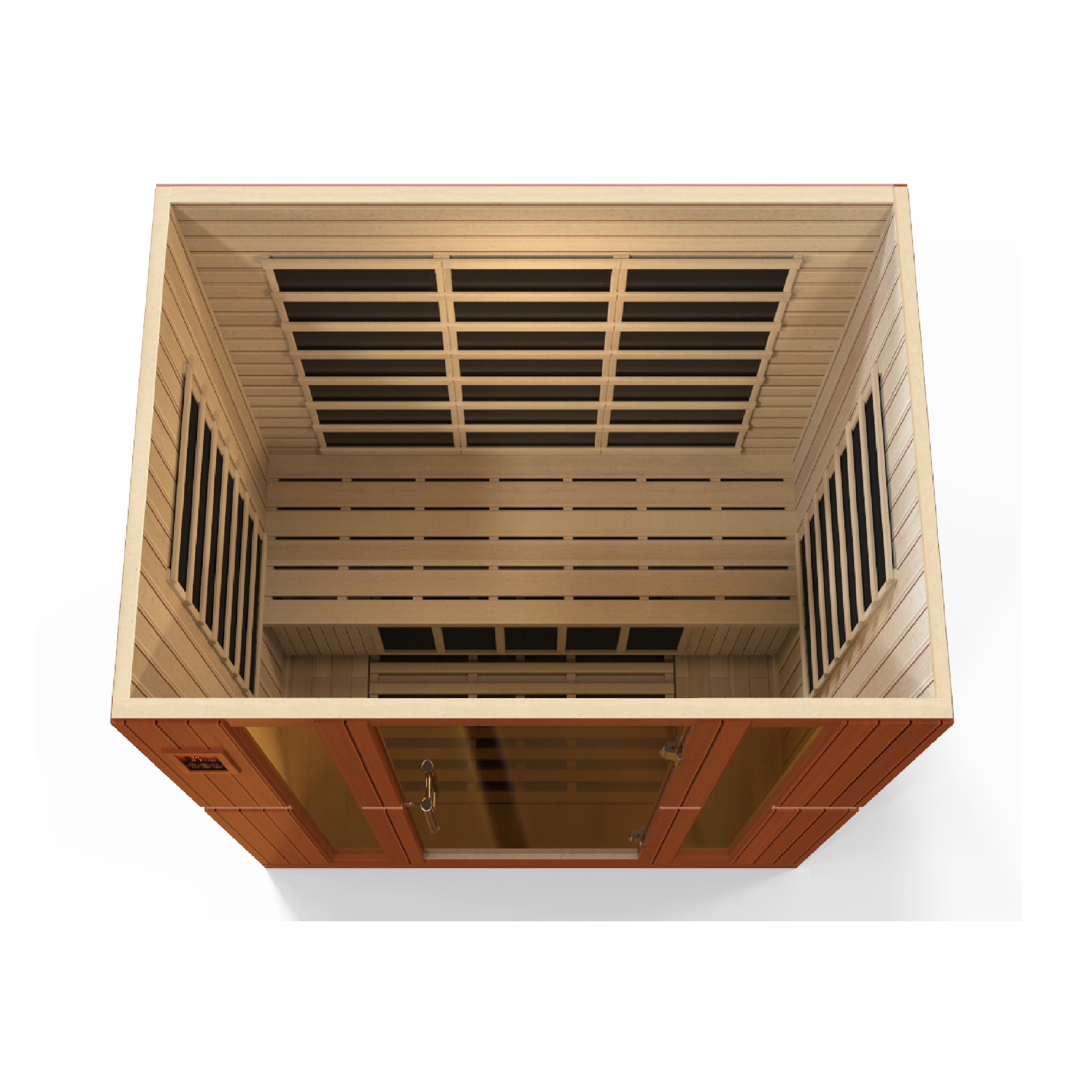Dynamic Bergamo 4-Person Infrared Sauna – 120V Plug & Play (Canadian Hemlock, Low EMF)