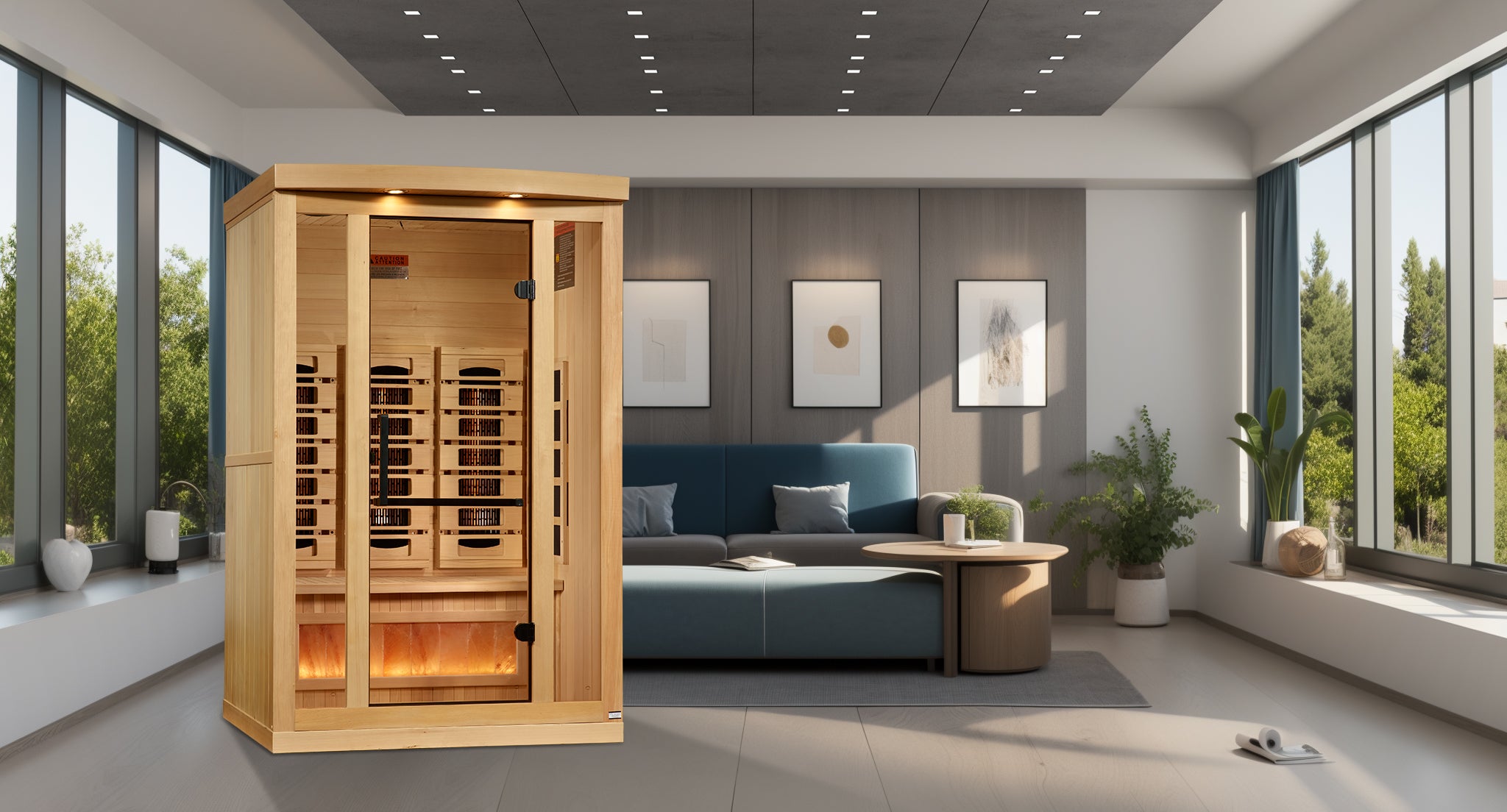 Golden Designs 2-Person Full Spectrum Infrared Sauna – 120V Plug & Play (Canadian Hemlock, Near Zero EMF)
