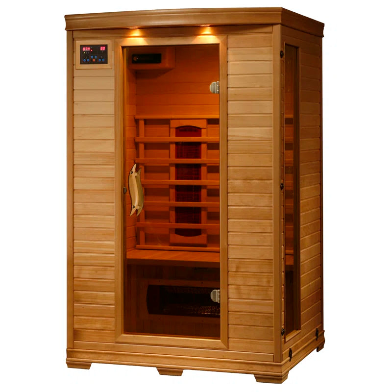 2-Person Hemlock Infrared Sauna with 5 Ceramic Heaters