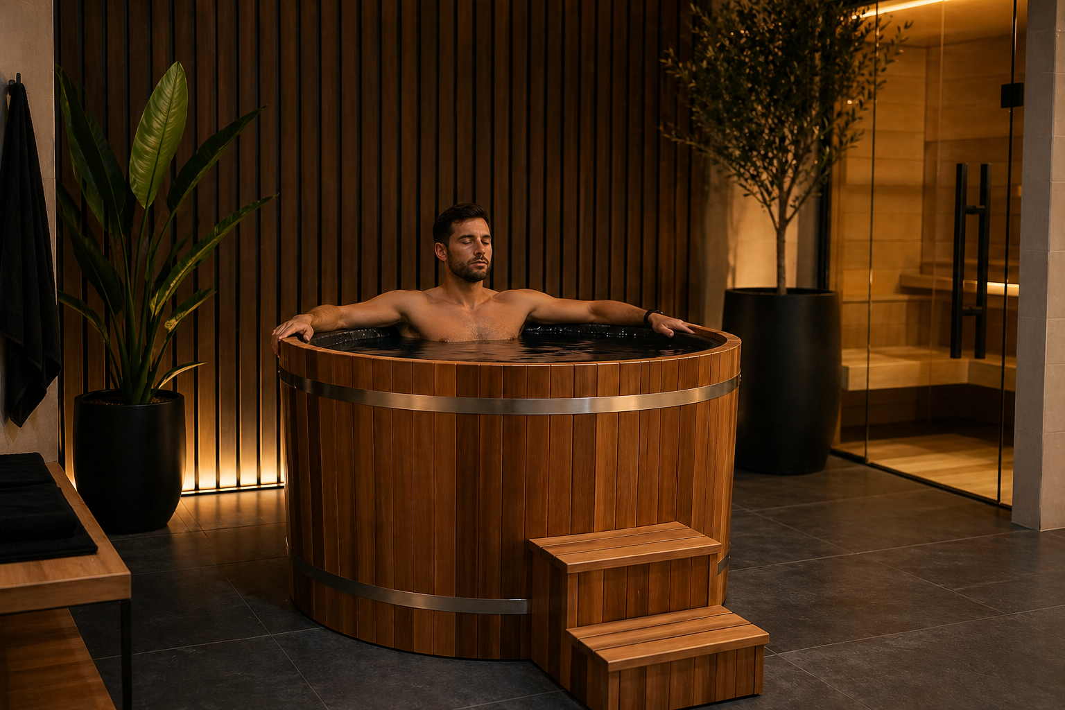 Dynamic Cold Therapy Barrel Spa - Pacific Cedar