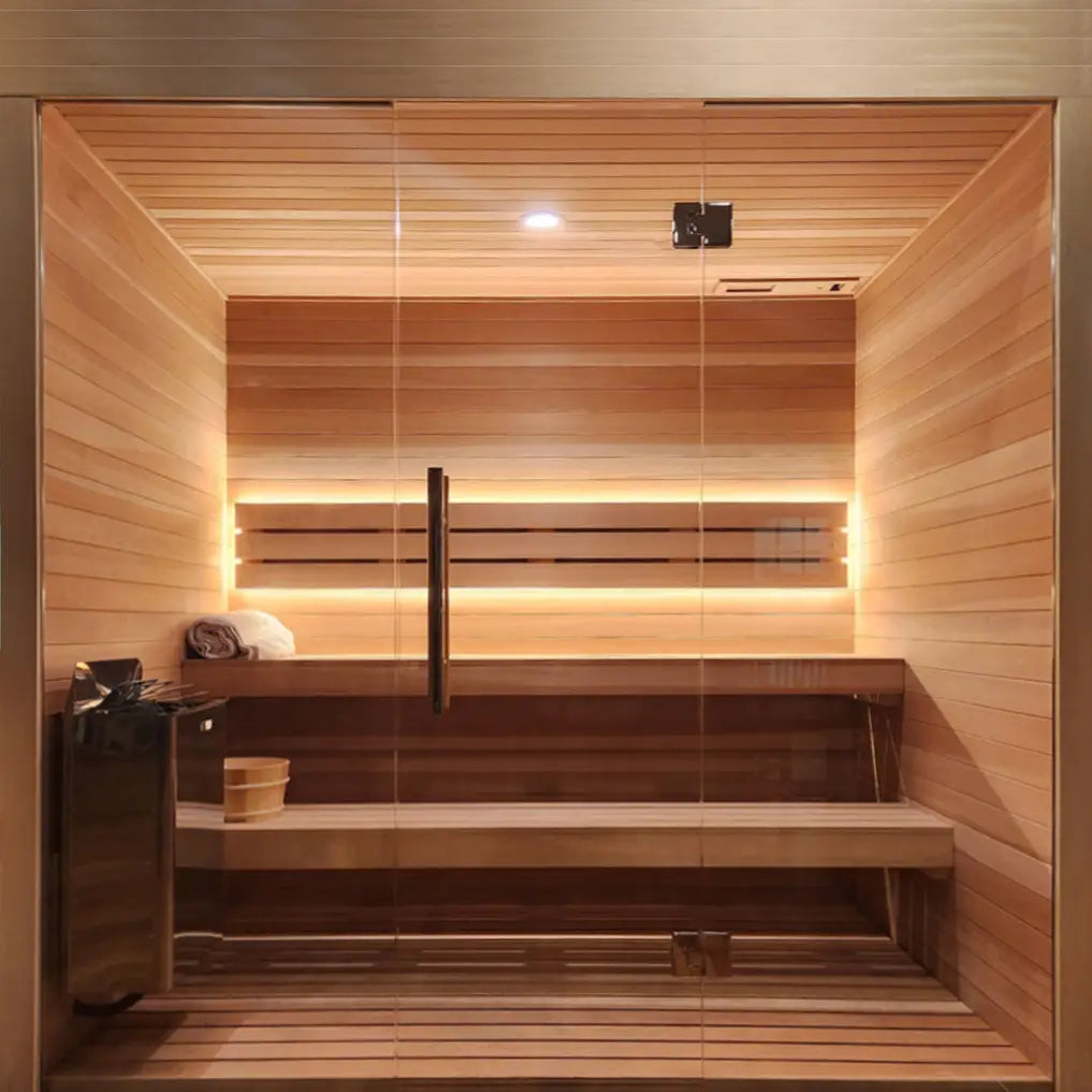Custom Indoor Sauna Room - 5' x 5' x 8' - Finnish Sauna Builders