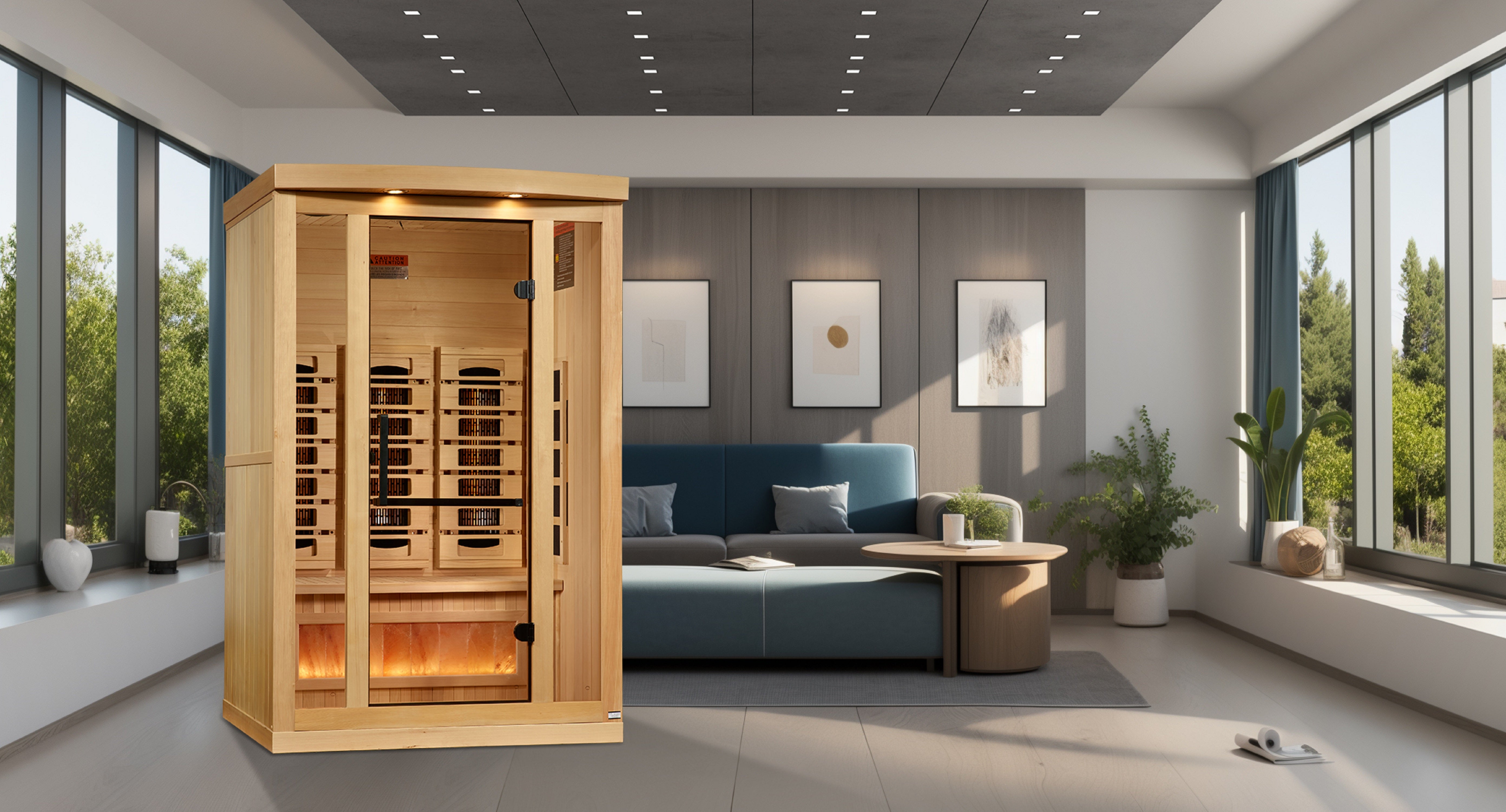 Golden Designs 2-Person Full Spectrum Infrared Sauna – 120V Plug & Play (Canadian Hemlock, Near Zero EMF)